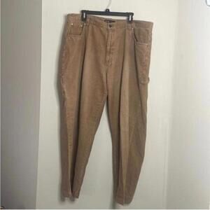 R&R Casuals Brown Corduroy Pants Cargo Pockets Minimal Neutral